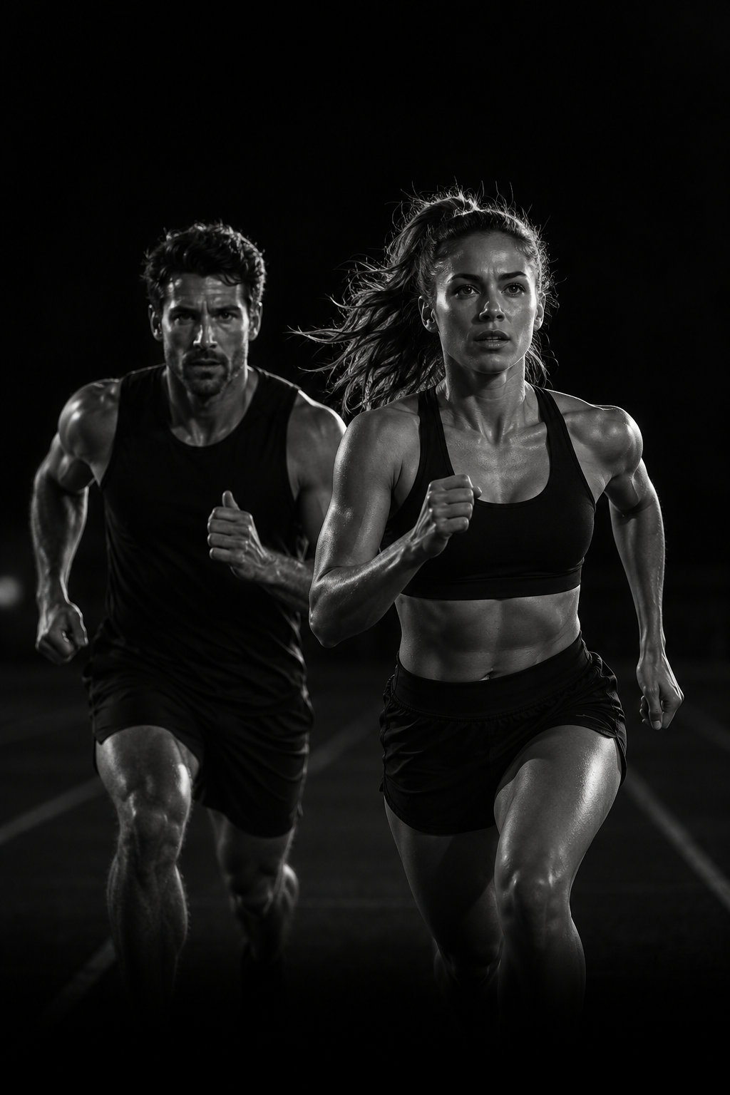 Two runners training together